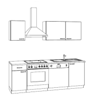 Keuken module 210 cm, incl. elektr. apparaturen RAI-999