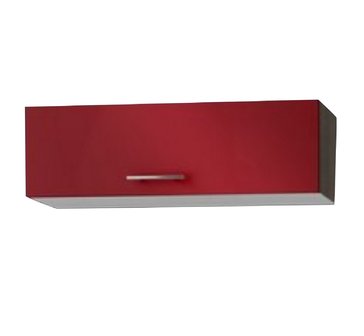 Wandkast met klepdeuren rood (BxHxD) 100x34x34 cm OPTI-52