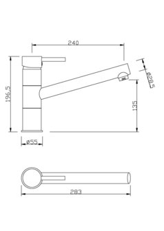 ATLANTA &eacute;&eacute;ngreepsmengkraan keuken, chroom RAI-55755