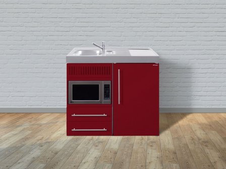 MPM 100 Bordeauxrood met koelkast en magnetron RAI-9513
