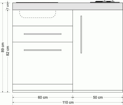 MKM 100 Groen met koelkast en losse magnetron RAI-9571