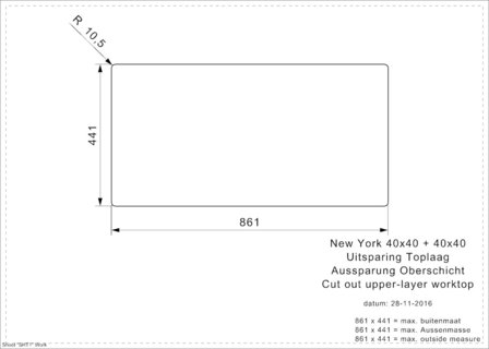 NEW YORK 40X40+40X40 (L) INTEGRATED RAI-343 