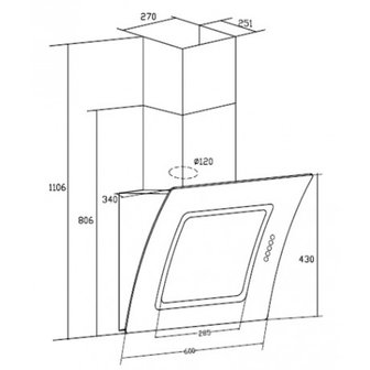 Afzuigkap met ronde afzuiging S2-60BBTX RAI-4736