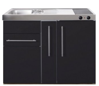 MP 120A zwart mat met apothekers la en koelkast RAI-9517
