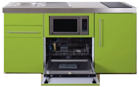 MPGSM 160 Groen met koelkast, vaatwasser en magnetron  RAI-987