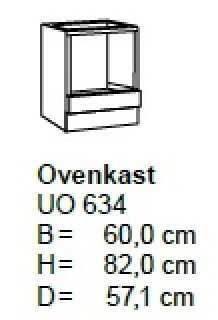 Oven inbouw onderkastkast 60cm UO634-9