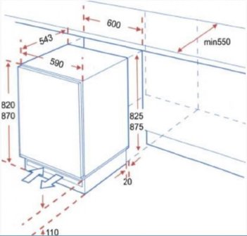 Kitchenette 110cm met magnetron koelkast en kookplaat OPTI-051