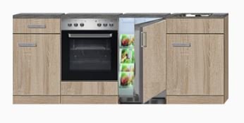 Kitchenette 220cm incl inbouw oven en onderbouw koelkast RAI-4682