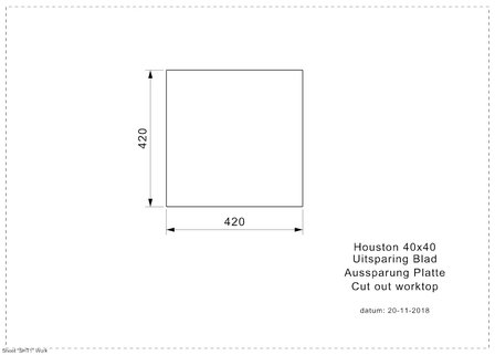 spoelbak vierkant HOUSTON 34X40 Rai-8841