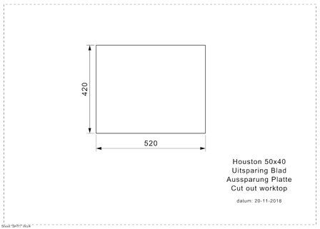 spoelbak vierkant HOUSTON 50X40 Rai-885