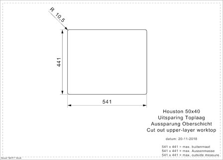 spoelbak vierkant HOUSTON 50X40 Rai-885