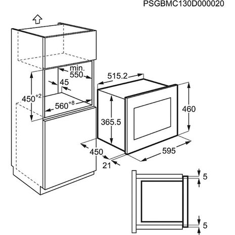 Keukenblok 170 Antraciet incl rvs spoelbak en koelkast en magnetron RAI-51