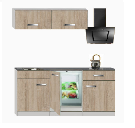 kitchenette 180cm incl koelkast en kookplaat RAI-876