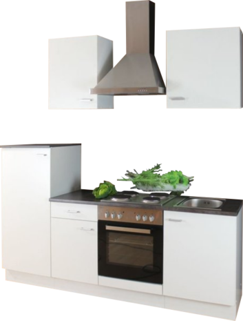 Antecedent instinct Hong Kong Keukenblok 200-210cm incl koelkast, oven en kookplaat RAI-710 -  KitchenetteOnline