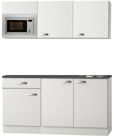 Kitchenette Lagos wit Hoogglans 180cm met magnetron OPTI-0115