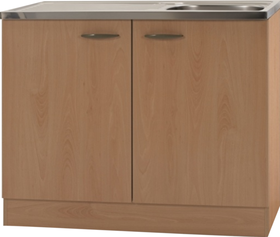 Keukenblok Klassiek 50 Beuken met RVS aanrecht 100cm x 50cm OPTI-68