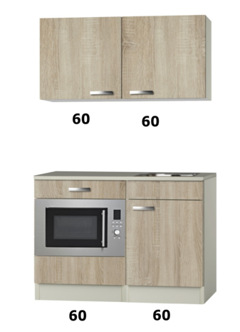 Kitchenette Lagos 120cm met onderbouw magnetron OPTI-112