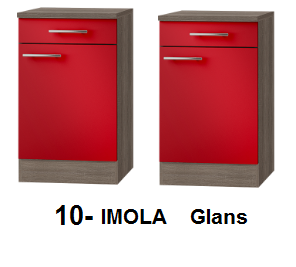 kitchenette 160cm rood incl inbouw koelkast en inbouw combi magnetron RAI-4444