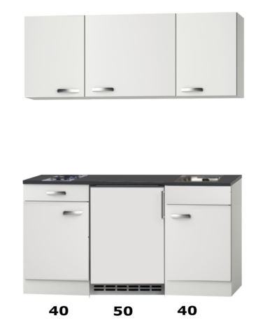 Kitchenette 130 CM incl koelkast, kookplaat en wandkasten RAI-2255