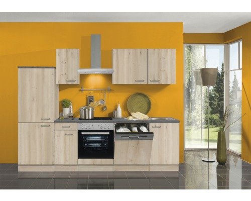 Keukentje Elba 270 cm replica beuken - replica beuken inclusief inbouwapparatuur
