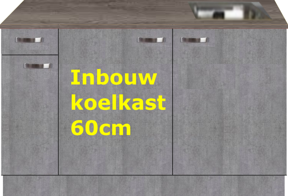 keukenblok 130cm Betonlook met stelpoten RAI-0103
