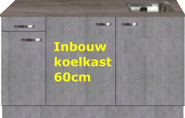 keukenblok 150cm Betonlook met stelpoten RAI-0107
