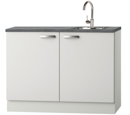 Kitchenette 120cm wit glans incl inbouw koelkast RAI-04114