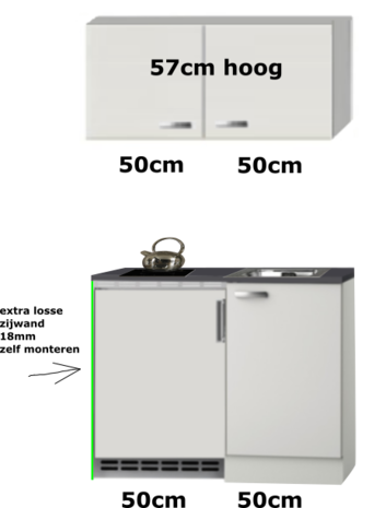 keukenblok 100cm met koelkast en kookplaat RAI-55811