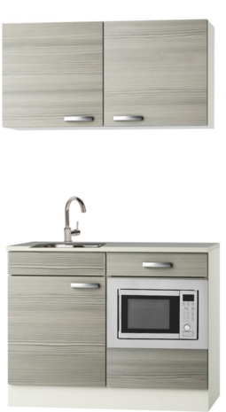 Kitchenette Faro Antraciet 120cm met onderbouw magnetron OPTI-0208