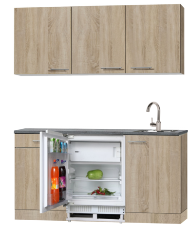 kitchenette 180cm met koelkast en stelpoten RAI-8181