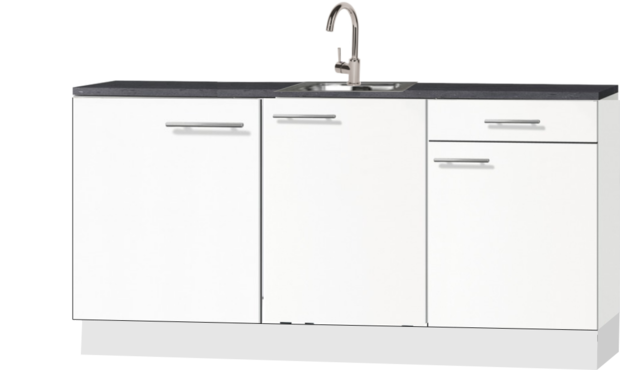 Kitchenette 180cm invl vaatwasser, wit opstelpoten RAI-885522