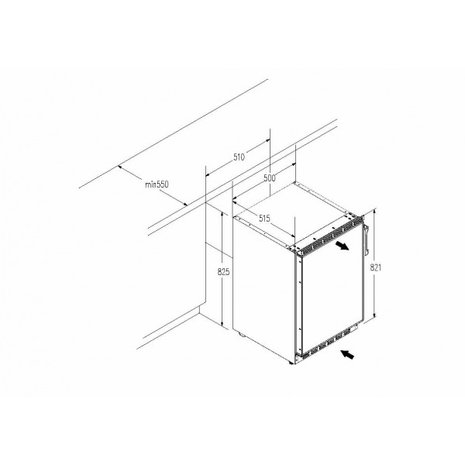 Keukenblok 240cm wit hoogglans incl inbouw apparatuur RAI-0132