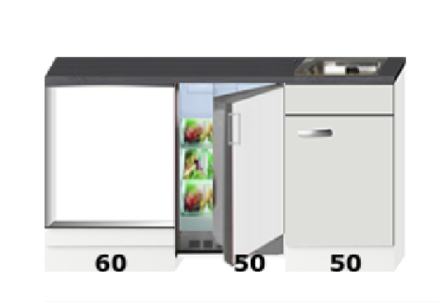 overtuigen Netto Moeras Kitchenette 160cm met oven kast en koelkast RAI-1440 - KitchenetteOnline