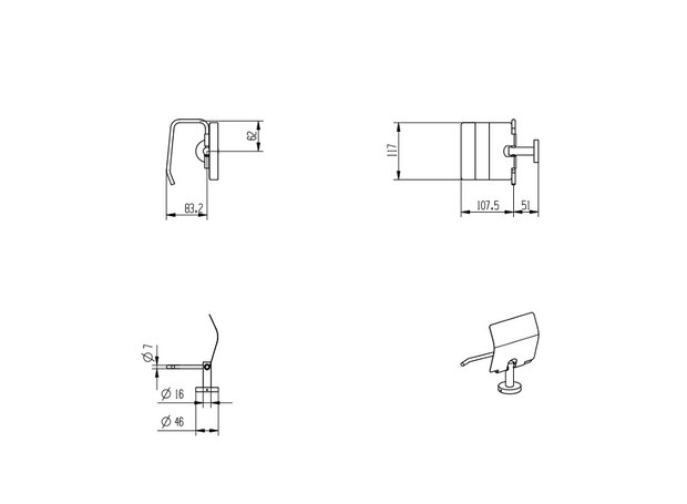 LONDON toiletpapierhouder, chroom  van roestvrij staal  afmetingen: ca. b: 14,1 x h: 13,1 x d: 6,3 cm  garantie: 2 jaar