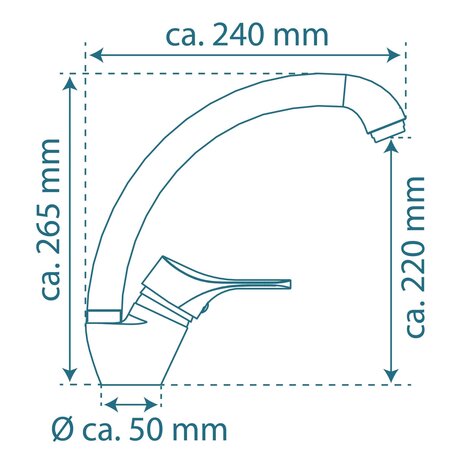 ATTICA ééngreepsmengkraan keuken met ronde uitloop, chroom  kraan met ronde uitloop en draaibereik 360°  keramische schijven  geluidsarme, verwisselbare 40 mm-cartouche  flexibele metalen aansluit