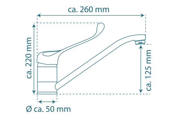 VITAL ééngreepsmengkraan keuken, chroom  keukenkraan met extra lange, ergonomische handgreep  draaibereik 150° voor een grote actieradius  keramische schijven  geluidsarme, verwisselbare 40 mm car