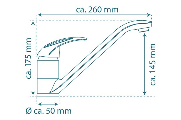 ALBATROS ééngreepsmengkraan keuken, chroom  kraan met verlengde uitloop en draaibereik 360°  keramische schijven  geluidsarme, verwisselbare 40 mm-cartouche met Eco-Click functie en kinderbeveiligi