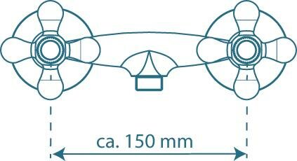 ELK tweegreepskraan douche met doucheset, chroom   inclusief doucheset  keramische ½ ventiel bovenstukken   ½" (Ø ca. 1,9 cm) verbinding voor doucheslang  metalen grepen   garantie: 5 jaar