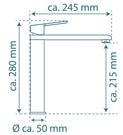 VITA ééngreepsmengkraan keuken, roestvrij staal look  elegante kraan met extra hoge uitloop en draaibereik 360°  keramische schijven  geluidsarme, verwisselbare 25 mm cartouche  mousseur CASCADE® 