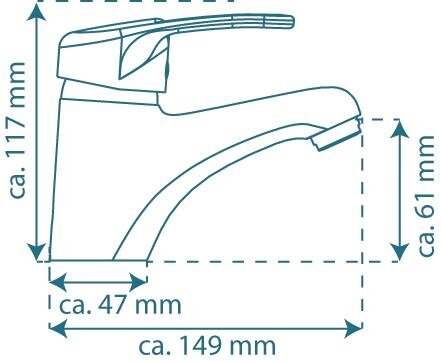 BATONI ééngreepsmengkraan wastafel, chroom  keramische schijven  geluidsarme, verwisselbare 40 mm cartouche  flexibele metalen aansluitslangen  1 ¼" (Ø ca. 4 cm) kunststof-afvoerplug en waste-stan