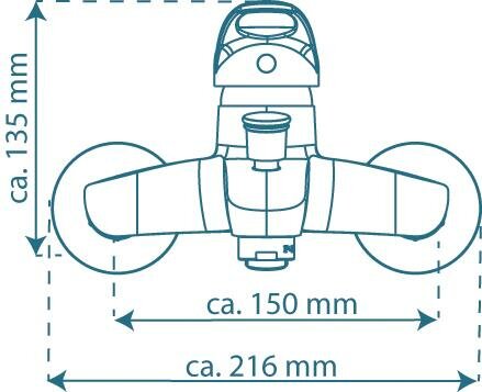 CALVINO ééngreepsmengkraan bad, chroom  keramische schijven  geluidsarme, verwisselbare 40 mm cartouche  Eco-Click functie en kinderbeveiliging  ½" (Ø ca. 1,9 cm) verbinding voor doucheslang  ope