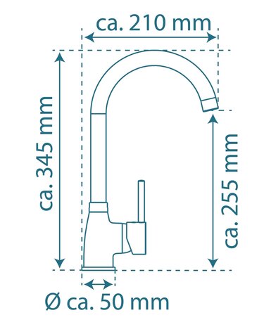 MANETTI ééngreepsmengkraan keuken met ronde uitloop, chroom  elegante kraan met hoge ronde uitloop en draaibereik 360°  keramische schijven  geluidsarme, verwisselbare 40 mm cartouche  flexibele m