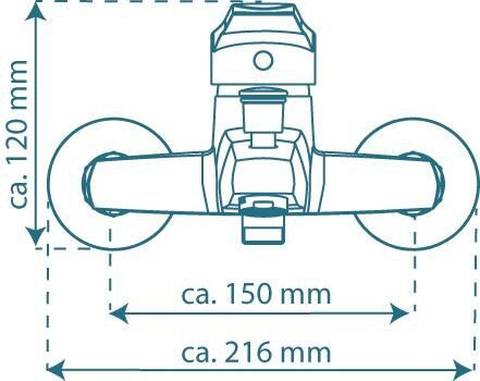 TESSA ééngreepsmengkraan bad, chroom  keramische schijven  geluidsarme, verwisselbare 40 mm cartouche  ½" (Ø ca. 1,9 cm) verbinding voor doucheslang  metalen greep  garantie: 5 jaar