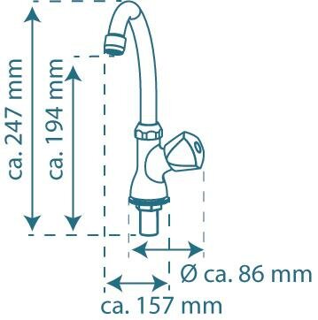 CARNEO koudwaterkraan wastafel, draaibaar, chroom  draaibare uitloop (360°)  keramisch ½ ventiel bovenstuk   mousseur KIWA-gekeurd   metalen greep  garantie: 5 jaar