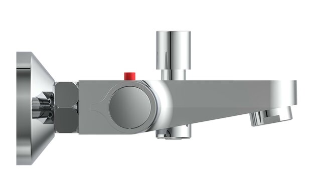 VICO thermostatische mengkraan bad, chroom  ½" (Ø ca. 1,9 cm) keramisch ventiel bovenstuk  uitwisselbaar thermostaat element  temperatuurschaal met veiligheidsstop op 38°C  ½" (Ø ca. 1,9 cm) verbi