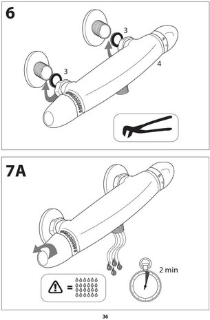 LONDON thermostatische mengkraan douche, 120 mm HOH-afstand, zwart mat  120mm Hart op Hart afstand voor de aansluiting  keramisch ½ ventiel bovenstuk  uitwisselbaar thermostaat element  temperatu