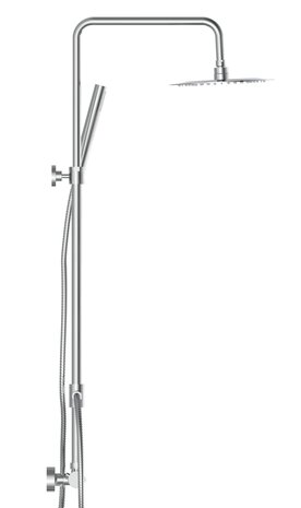 JAVA douchesysteem met thermostatische mengkraan, chroom  supervlakke hoofddouche met antikalk nozzles, hoofddouhe: Ø approx. 25 cm  handdouche met antikalk nozzles, maat: (b x l): ca. 3cm x 22 cm 