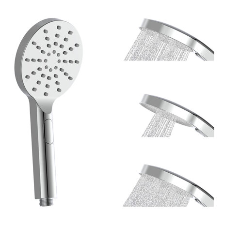 MADURA FRESH hoofddouche set met thermostatische mengkraan, chroom  grote hoofddouche ca. Ø 24 cm  moderne handdouche met 3 selecteerbare jets  handdouche met drukknop voor het kiezen van een ander