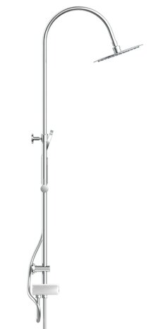 AQUASTAR hoofddouche set met planchet, chroom-wit  supervlakke hoofddouche met antikalk nozzles, hoofddouhe: Ø approx. 25 cm  handdouche met 3 functies, met antikalk nozzles, hoofddouche: Ø ca. 12 c