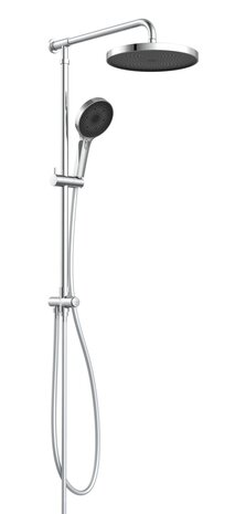 SAMOA RAIN hoofddouche set, chroom-antraciet  wellness hoofddouche, Ø 26 cm  handdouche met 3 functies en met Push-Button  metalen douchestang in hoogte verstelbaar, ca. 74 -109 cm  Silverflex dou